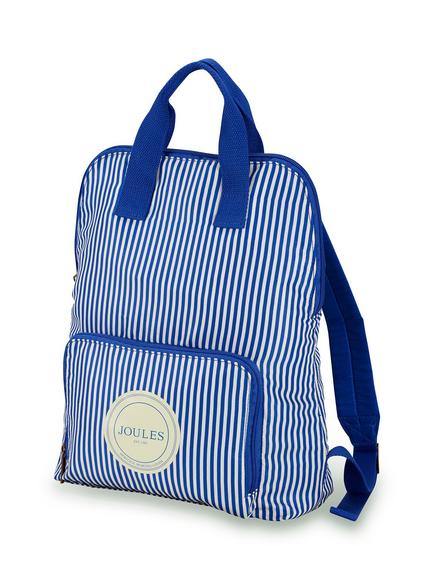 Joules Stripe Packaway Backpack, 9L, Ticking Stripe - view 2, Ticking Stripe