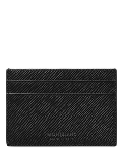 Montblanc Leather 5CC Card Holder, Black - view 2, Black