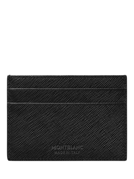 Montblanc Leather 5CC Card Holder, Black - view 2, Black