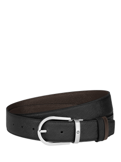 Montblanc Reversible Leather Belt, Black, Black