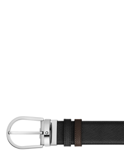 Montblanc Reversible Leather Belt, Black - view 2, Black