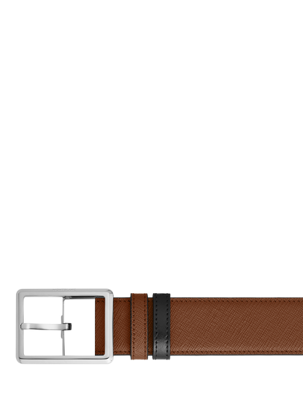 Montblanc Reversible Leather Belt, Dark Brown - view 2, Dark Brown