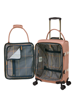 Joules Soft Epwell 8-Wheel Suitcase, 40L, Pink - view 2, Pink