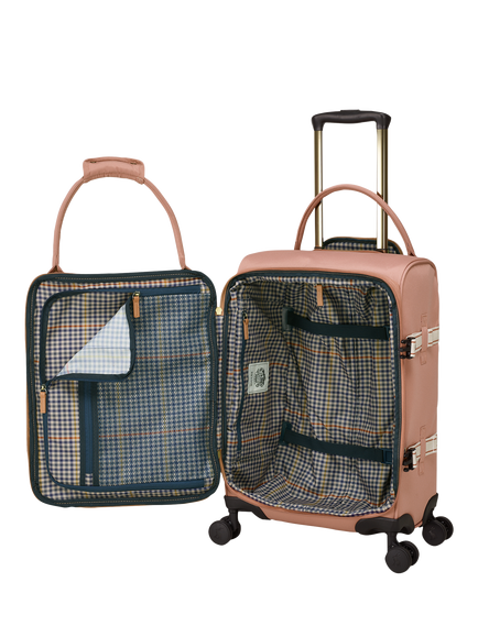 Joules Soft Epwell 8-Wheel Suitcase, 40L, Pink - view 2, Pink
