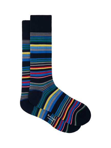 Paul Smith Cotton Rich Signature Stripe Socks, Multi, Multi