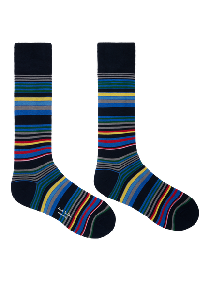 Paul Smith Cotton Rich Signature Stripe Socks, Multi - view 2, Multi