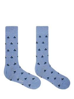 Paul Smith Norbert Duck Cotton Rich Socks, Blue Teal - view 2, Blue Teal