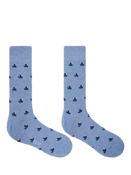 Paul Smith Norbert Duck Cotton Rich Socks, Blue Teal - view 2, Blue Teal