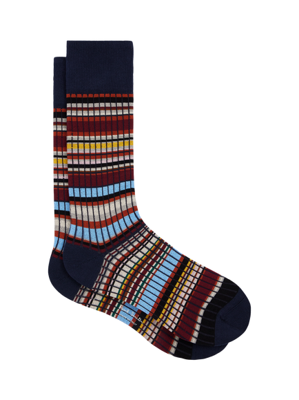 Paul Smith Rib Stripe Cotton Blend Socks, Multi, Multi Multi