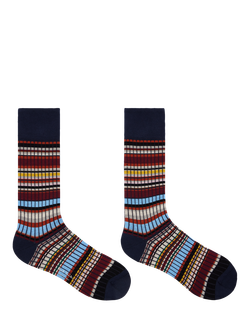 Paul Smith Rib Stripe Cotton Blend Socks, Multi - view 2, Multi Multi