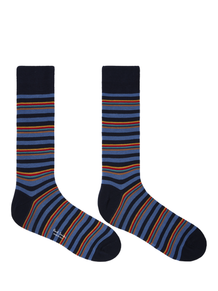 Paul Smith Cotton Rich Stripe & Square Socks, Pack of 2, Black - view 2, Black