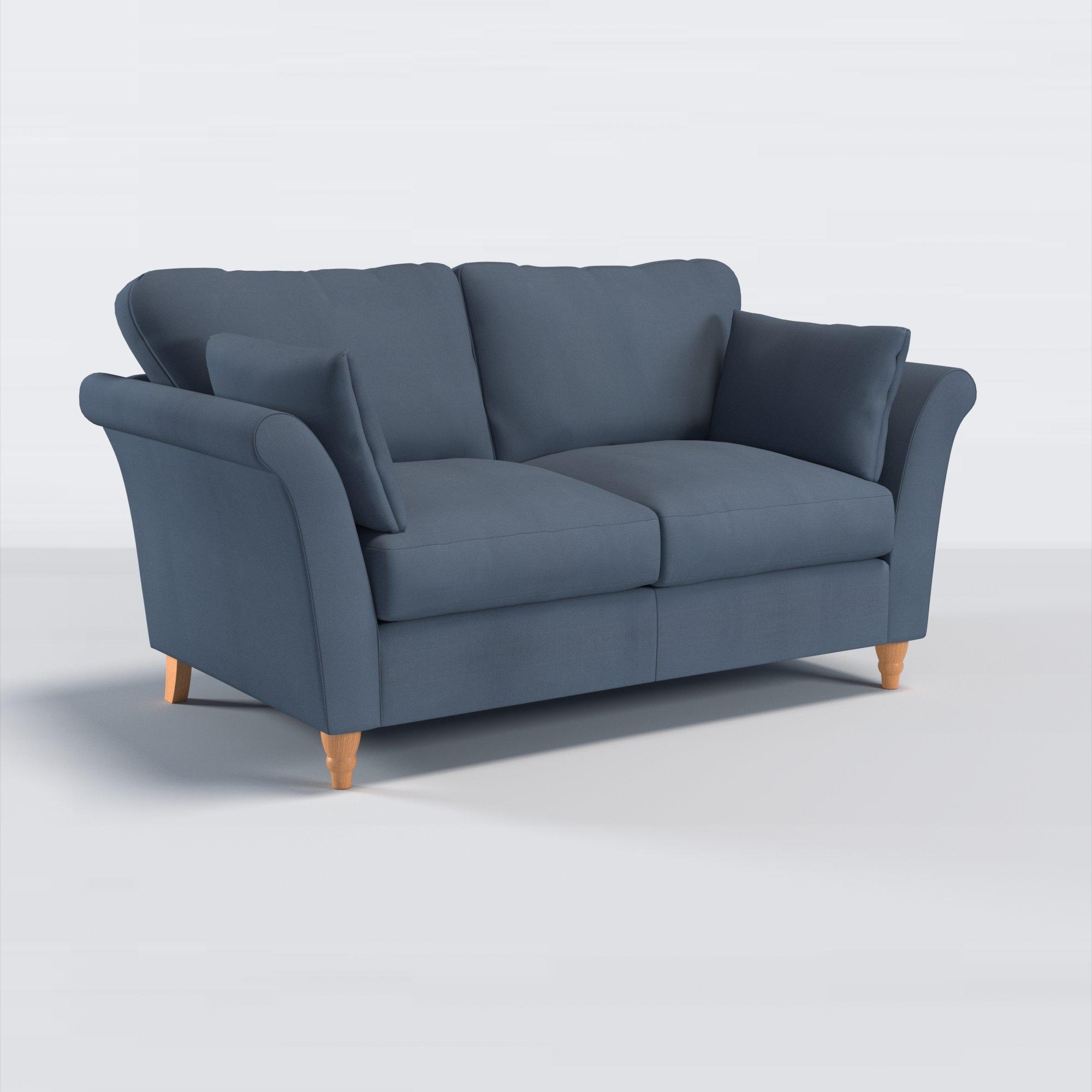 Sienna Range, John Lewis Sienna Medium 2 Seater Sofa, Light Leg, Easy Clean Eco Cotton Navy