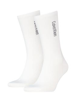 Calvin Klein Coolmax Cotton Blend Crew Socks, Pack of 2, White, White
