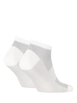 Calvin Klein Coolmax Cotton Blend Trainer Socks, Pack of 2, White - view 2, White