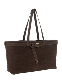 Apatchy London Esme East West Suede Shoulder Bag - view 2, Chocolate