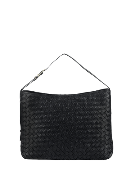 Apatchy London Holly Woven Leather Handbag, Black
