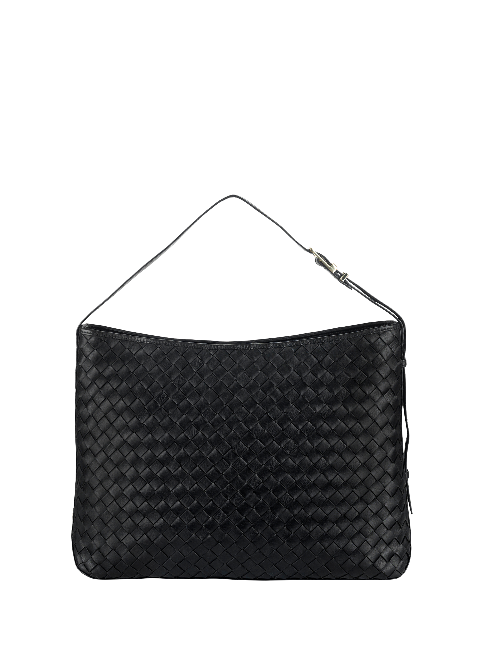 Product image 4 of 5, which shows Apatchy London Holly Woven Leather Handbag, Black
