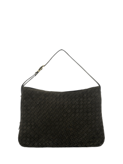 Apatchy London Holly Woven Suede Handbag, Chocolate, Chocolate