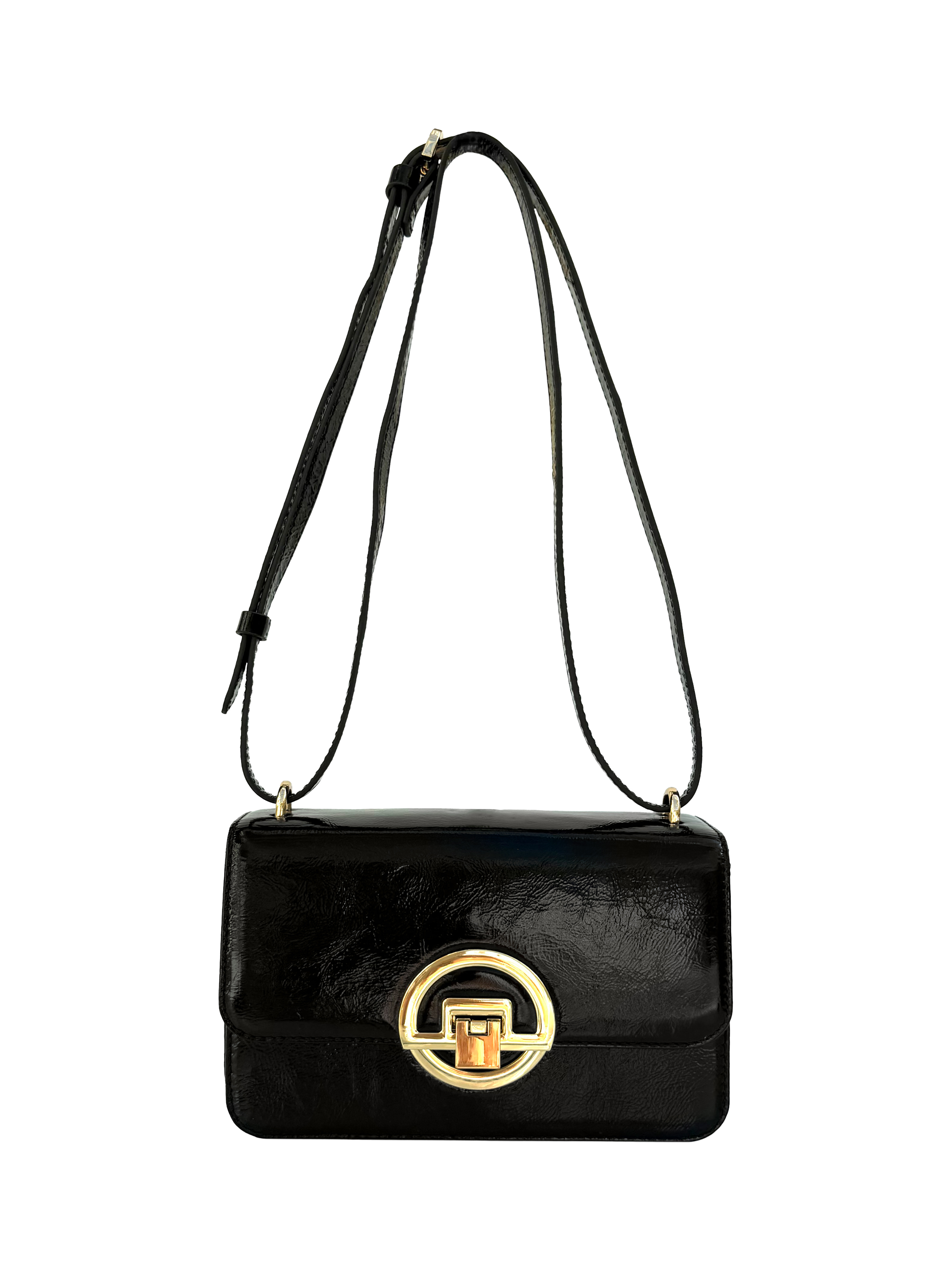 Product image 2 of 6, which shows Apatchy London Tilly Leather Shoulder Bag, Black