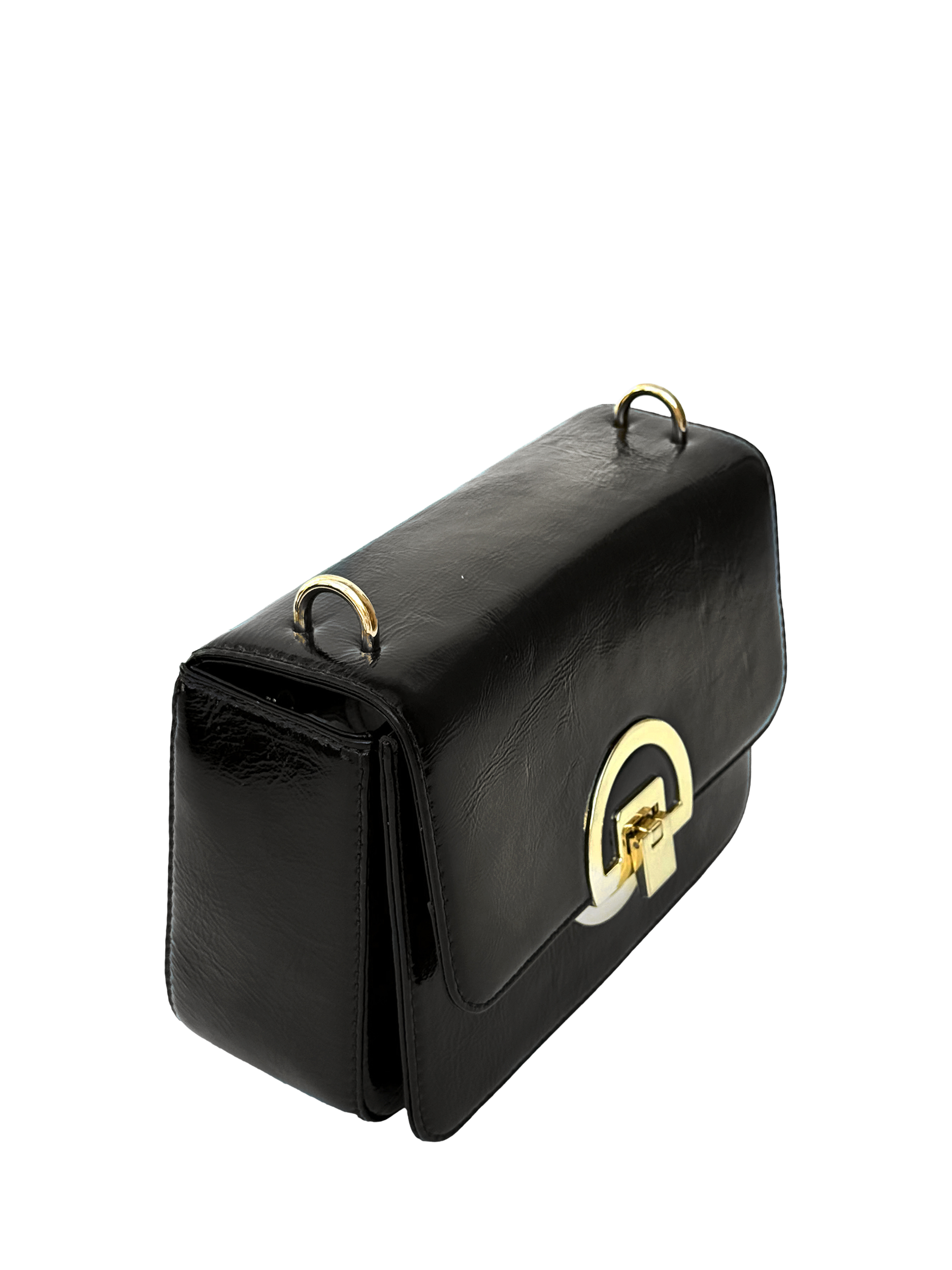 Product image 3 of 6, which shows Apatchy London Tilly Leather Shoulder Bag, Black