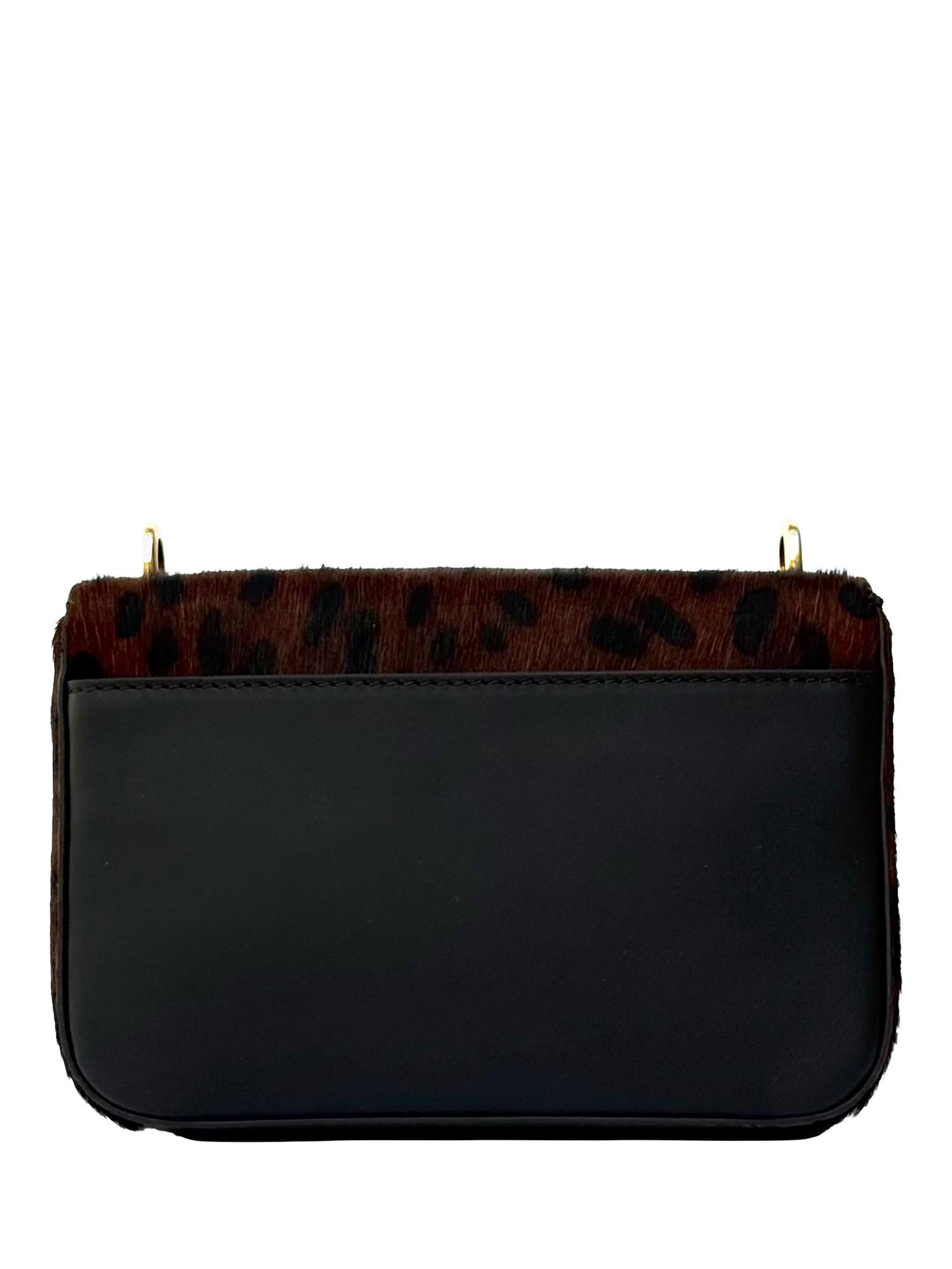 Product image 4 of 6, which shows Apatchy London Tilly Leather Leopard Shoulder Bag, Brown