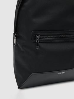 Reiss Allen Woven Zipped Backpack, Black - view 2, Black