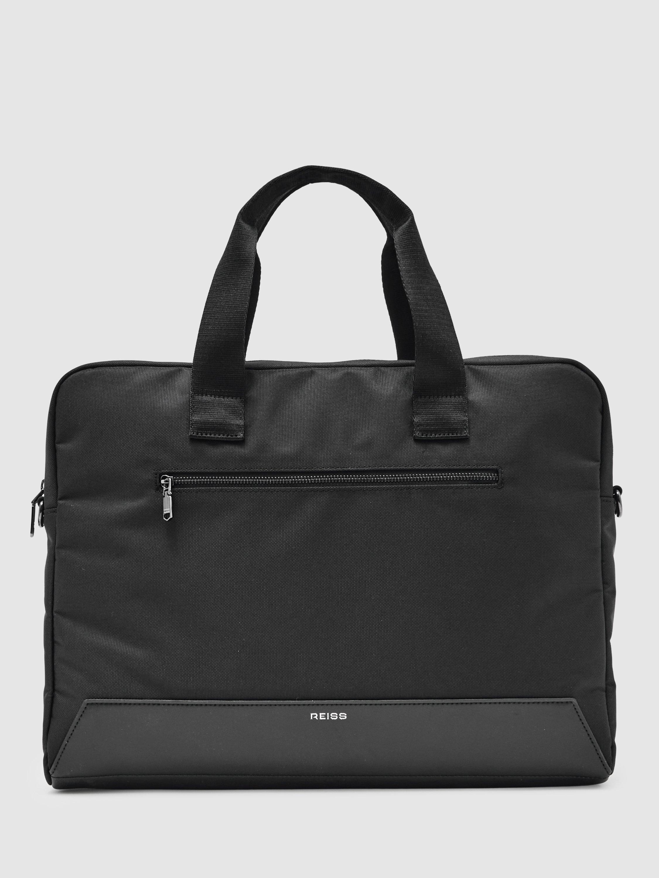 Reiss Iverson Canvas Briefcase, Black