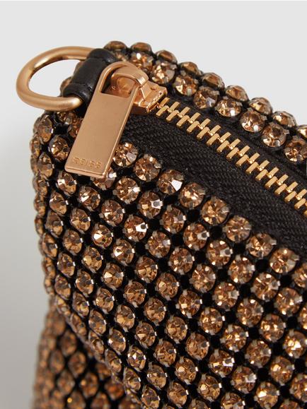 Reiss Leah Diamante Embellished Clutch Bag, Gold - view 2, Gold