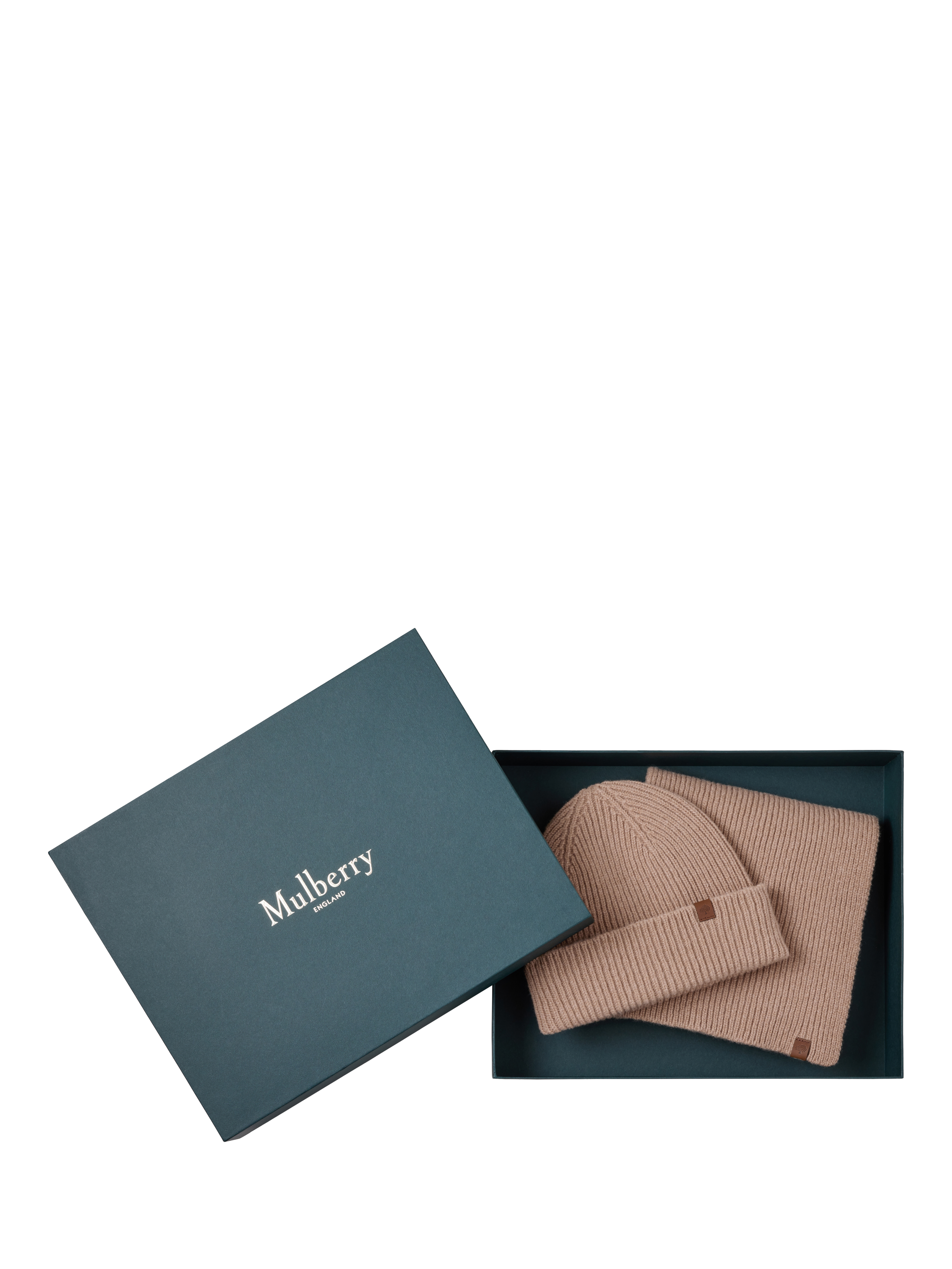 Product image 6 of 6, which shows Mulberry Pure Wool Beanie Hat and Scarf Set, Camel