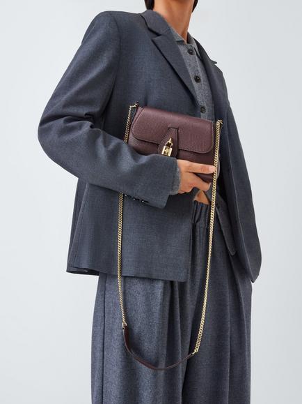 Mulberry Eliza Mini Leather Chain Shoulder Bag - view 2, Oxblood