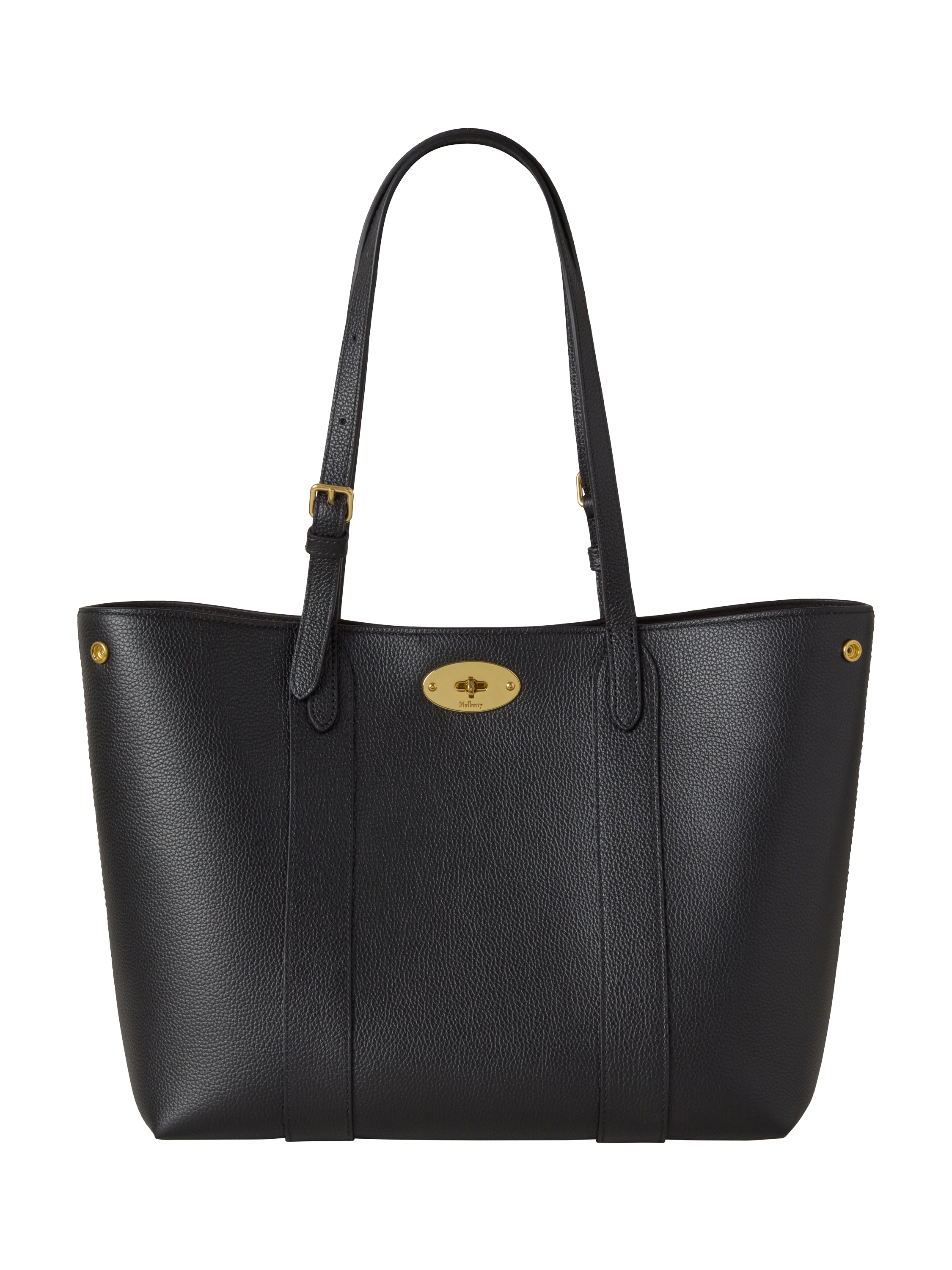 Product image 1 of 6, which shows Mulberry Small Bayswater Leather Tote Bag, Black