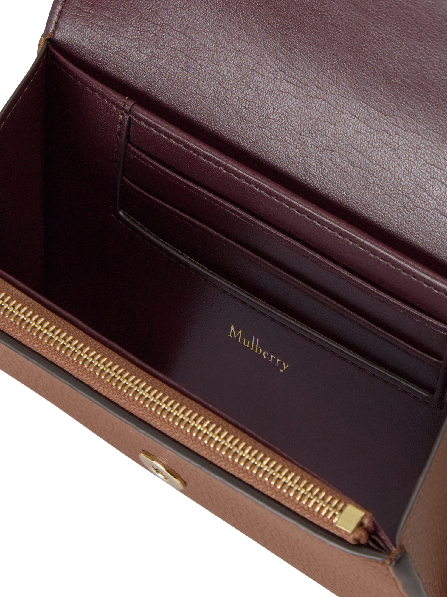 Product image 2 of 3, which shows Mulberry Eliza Leather Wallet, Oak