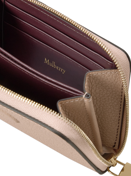 Mulberry Eliza Small Zipped Leather Wallet - view 2, Rosewater