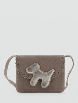 Mango Doggy Suede Crossbody Bag, Taupe, Taupe