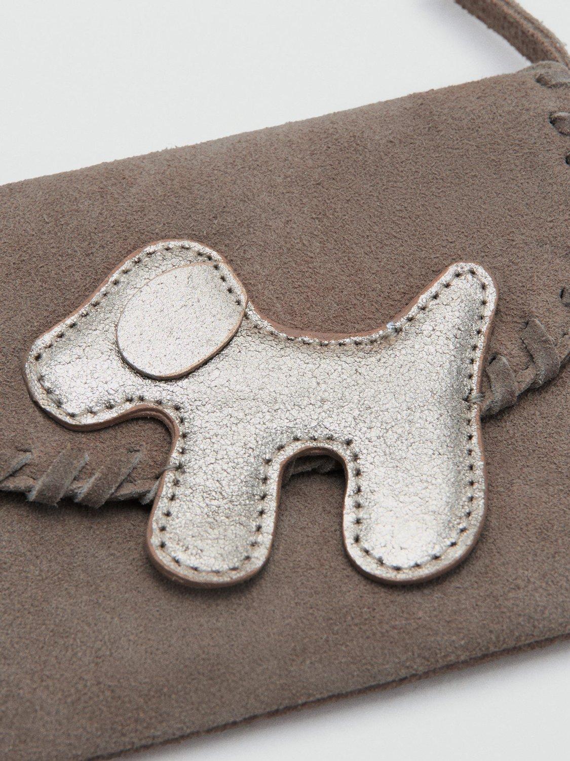 Product image 3 of 5, which shows Mango Doggy Suede Crossbody Bag, Taupe