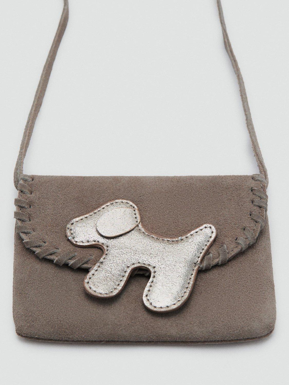 Product image 5 of 5, which shows Mango Doggy Suede Crossbody Bag, Taupe