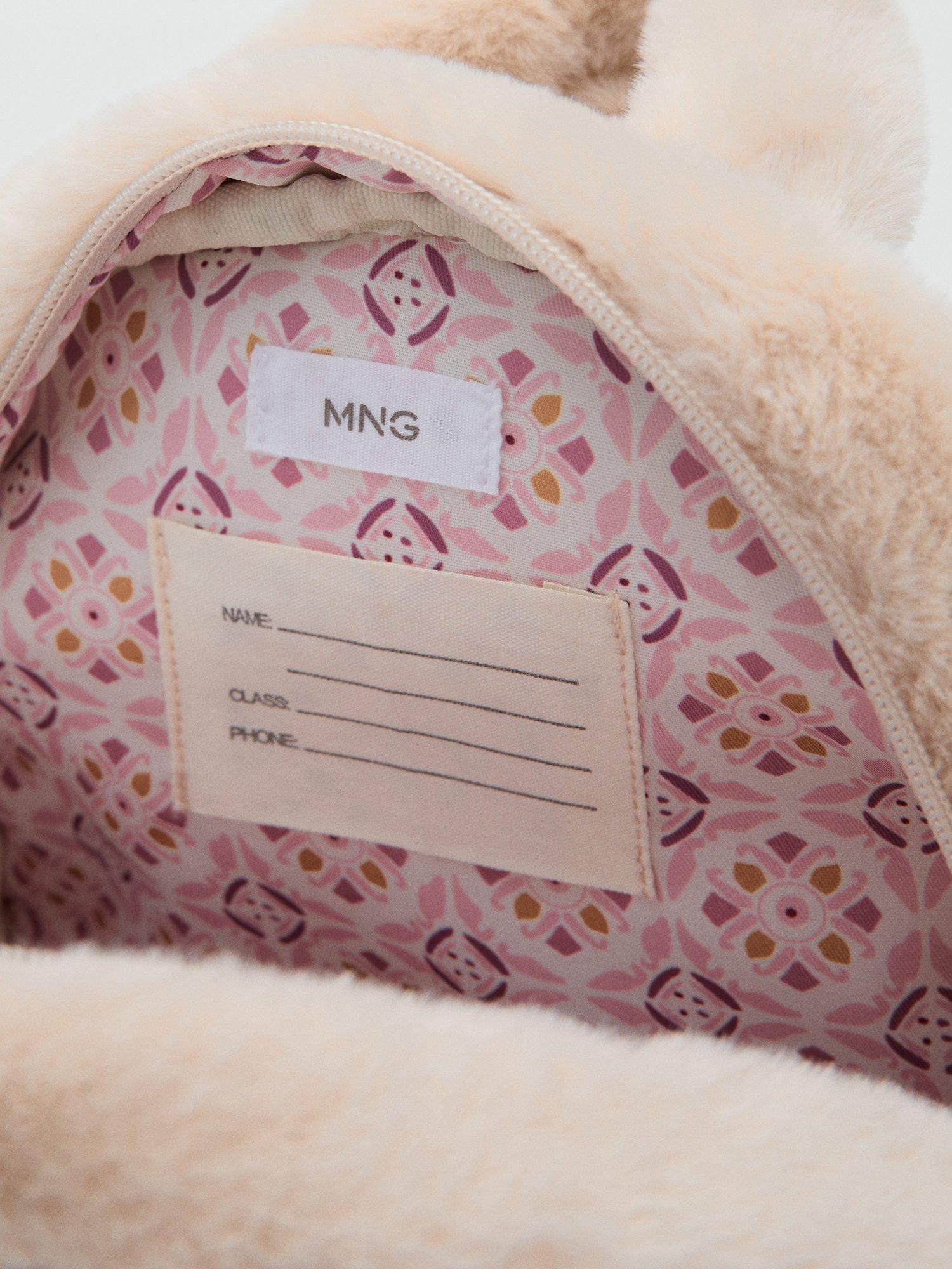 Product image 5 of 5, which shows Mango Kids' Faux Fur Bunny Backpack, Beige