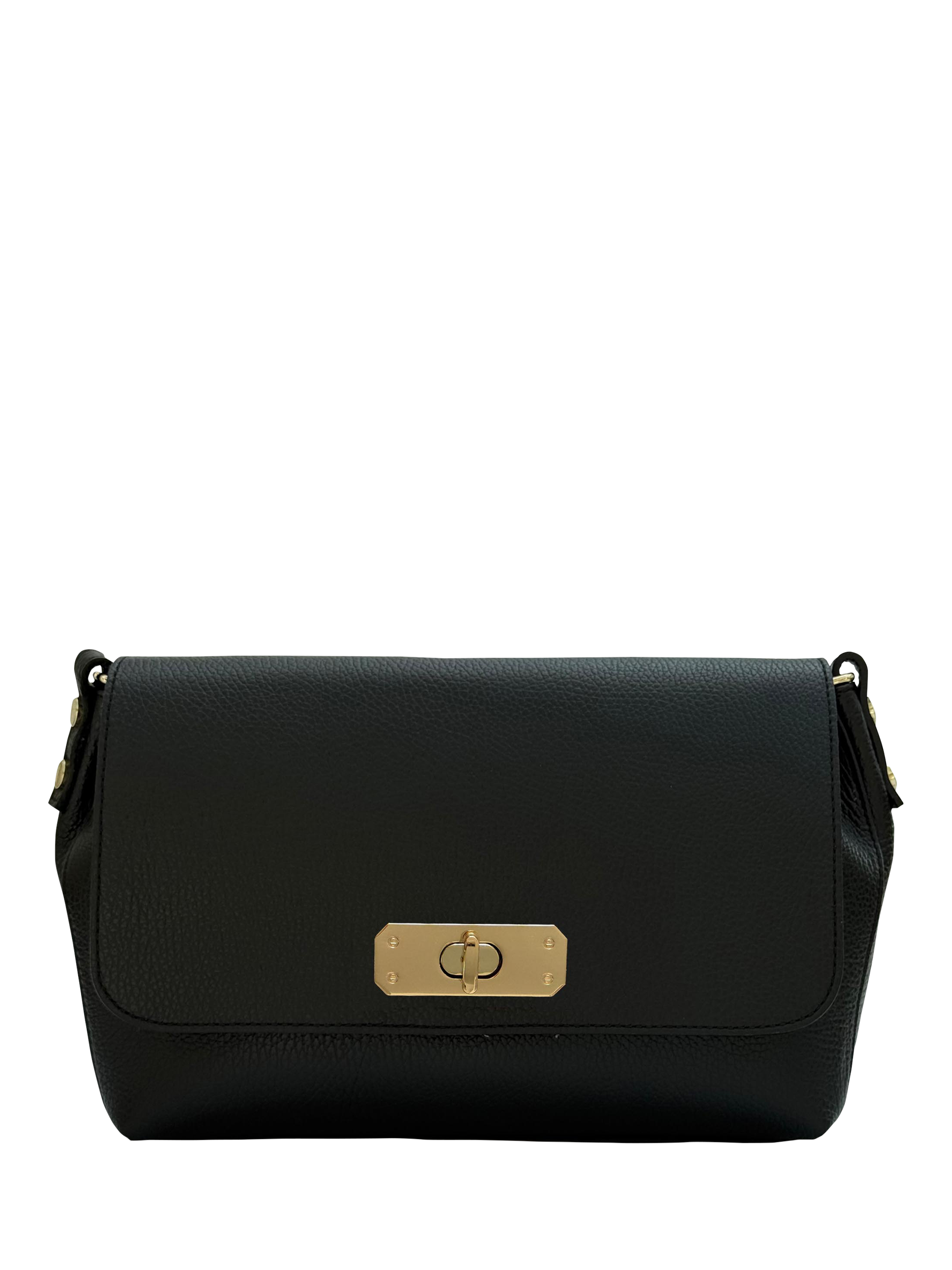 Product image 2 of 5, which shows Apatchy London Maisie Maxi Leather Shoulder Bag, Black