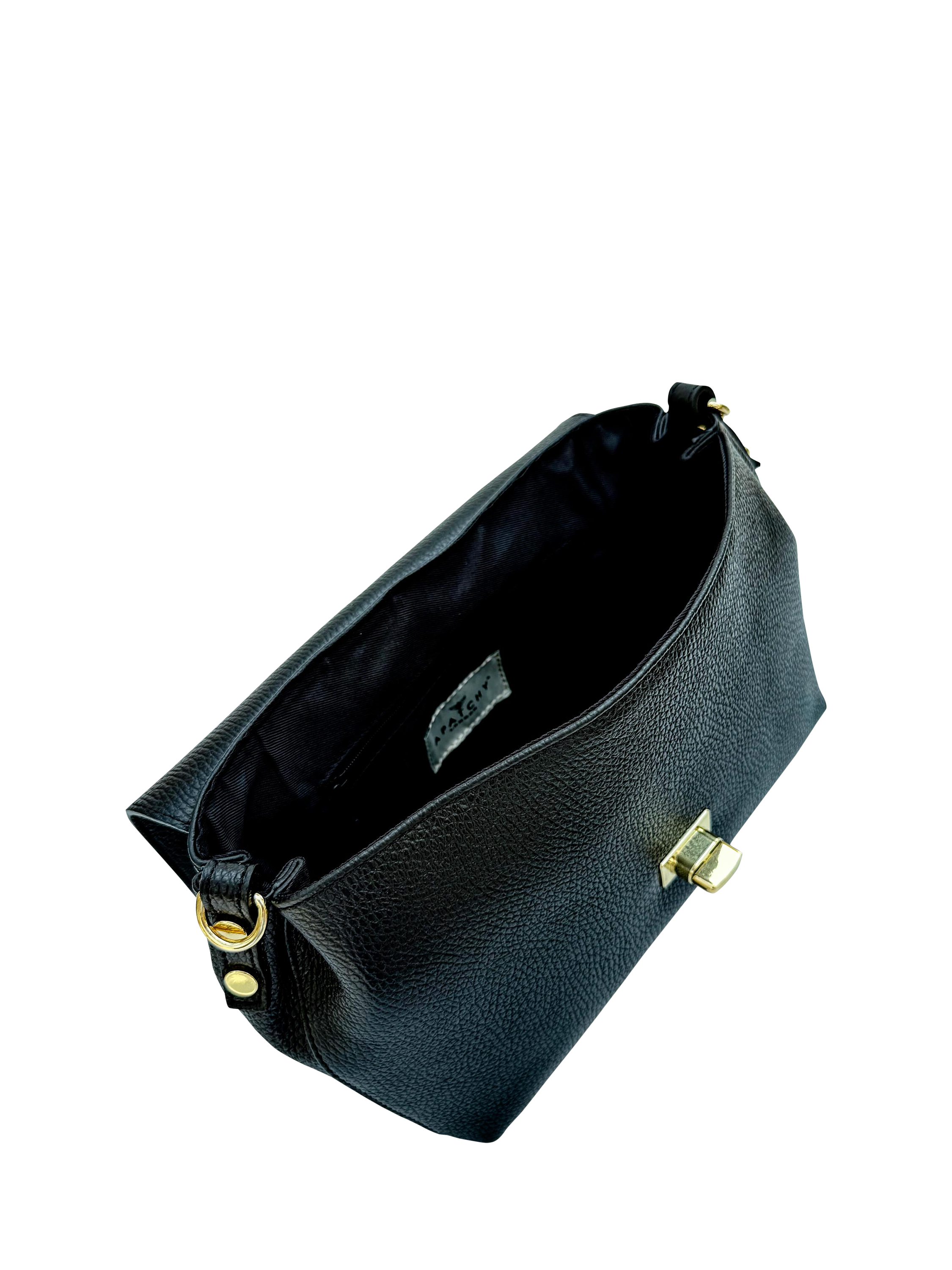 Product image 4 of 5, which shows Apatchy London Maisie Maxi Leather Shoulder Bag, Black