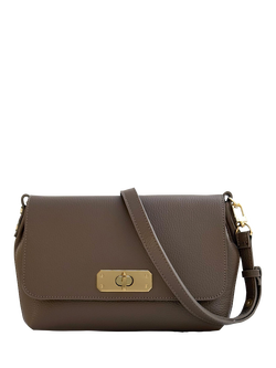 Apatchy London The Maisie Maxi Leather Crossbody Bag, Mink