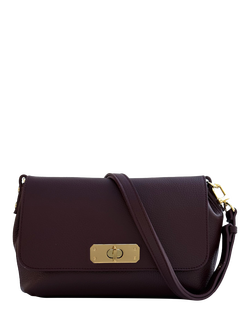 Apatchy London The Maisie Maxi Leather Crossbody Bag, Port