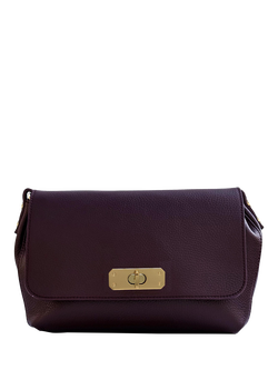 Apatchy London The Maisie Maxi Leather Crossbody Bag - view 2, Port