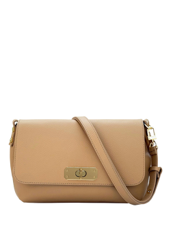 Apatchy London The Maisie Maxi Leather Crossbody Bag, Sand