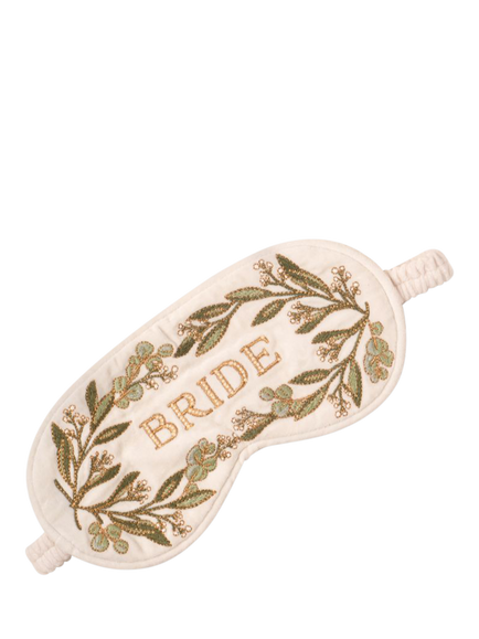 Elizabeth Scarlett Olive Branch Bride Eye Mask, Cream