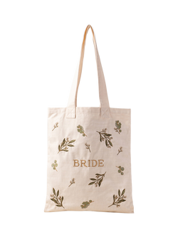 Elizabeth Scarlett Olive Branch Bride Cotton Tote Bag, Cream