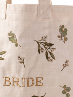 Elizabeth Scarlett Olive Branch Bride Cotton Tote Bag - view 2, Cream