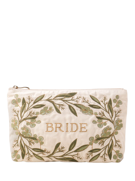 Elizabeth Scarlett Olive Branch Bride Pouch, Cream