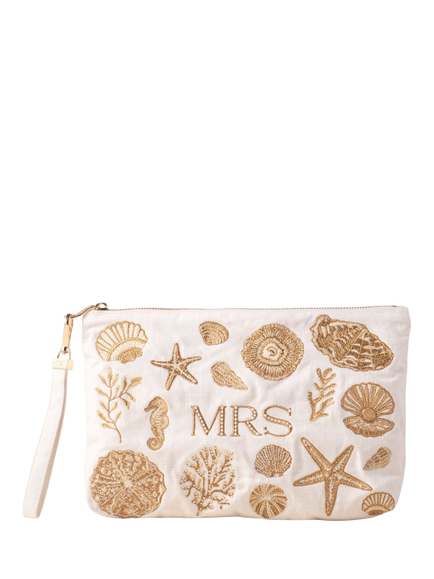 Elizabeth Scarlett Mrs Seashell Pouch, Cream