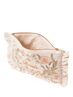Elizabeth Scarlett Pressed Flowers Bride Pouch - view 2, Cream