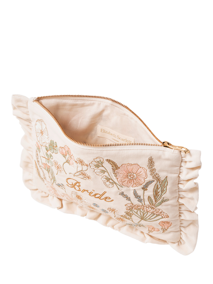 Elizabeth Scarlett Pressed Flowers Bride Pouch - view 2, Cream